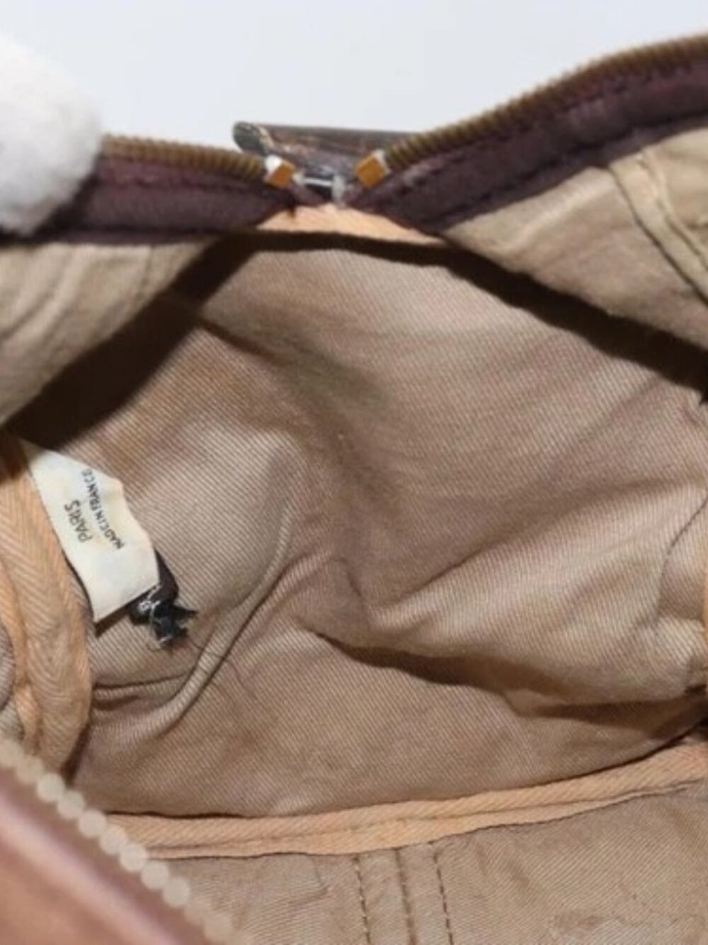 Christian Dior Trotter Canvas Hand Bag Suede Gold Brown Auth 171625 - Picture 13 of 16